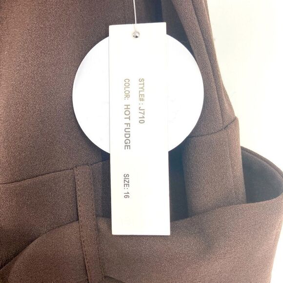 NWT Shelby&Palmer Split Flare Leg Jumpsuit Hot Fudge Color Size 16 - Picture 8 of 9